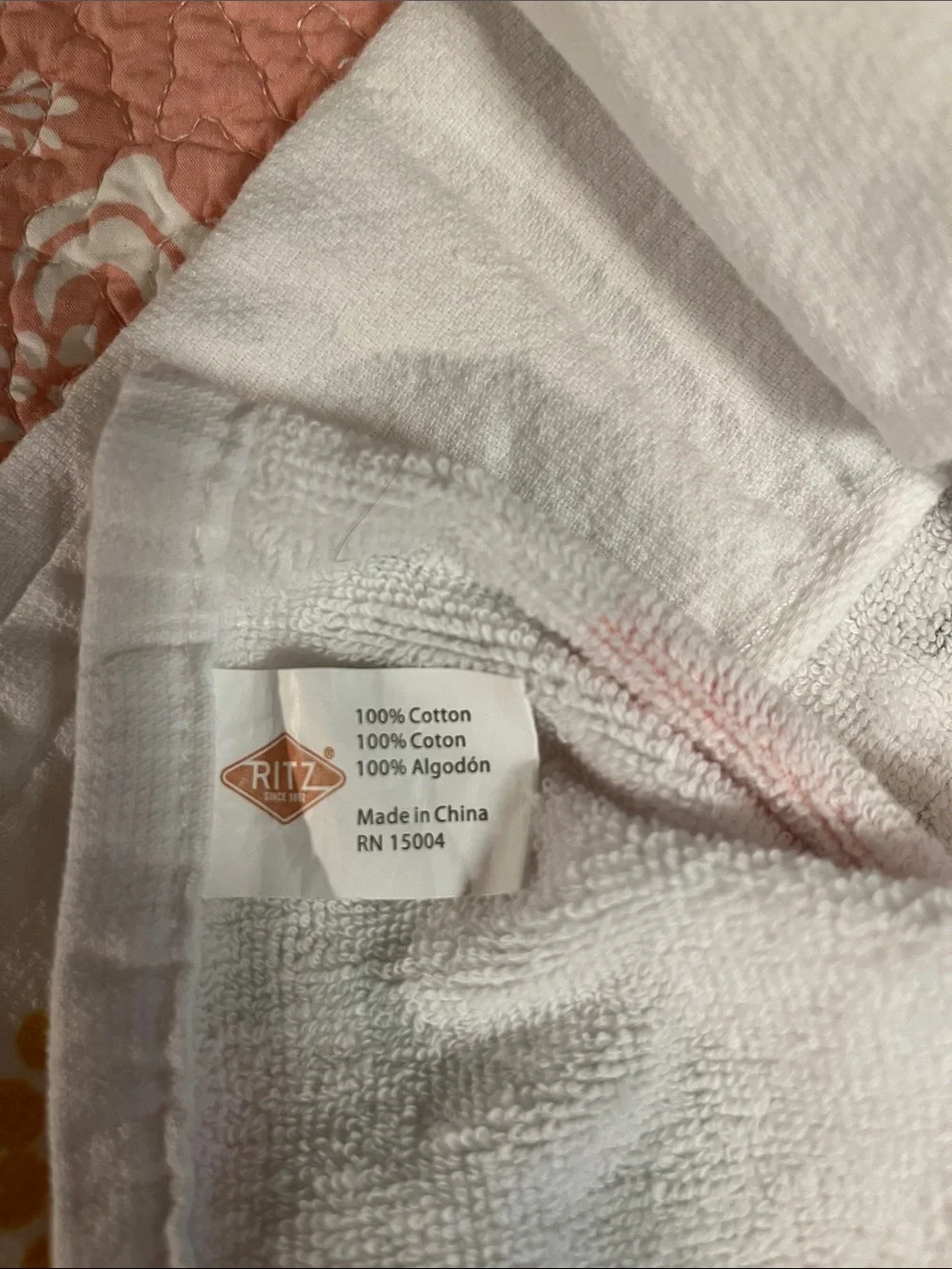 Grateful and Blessed White Floral Kitchen Towel